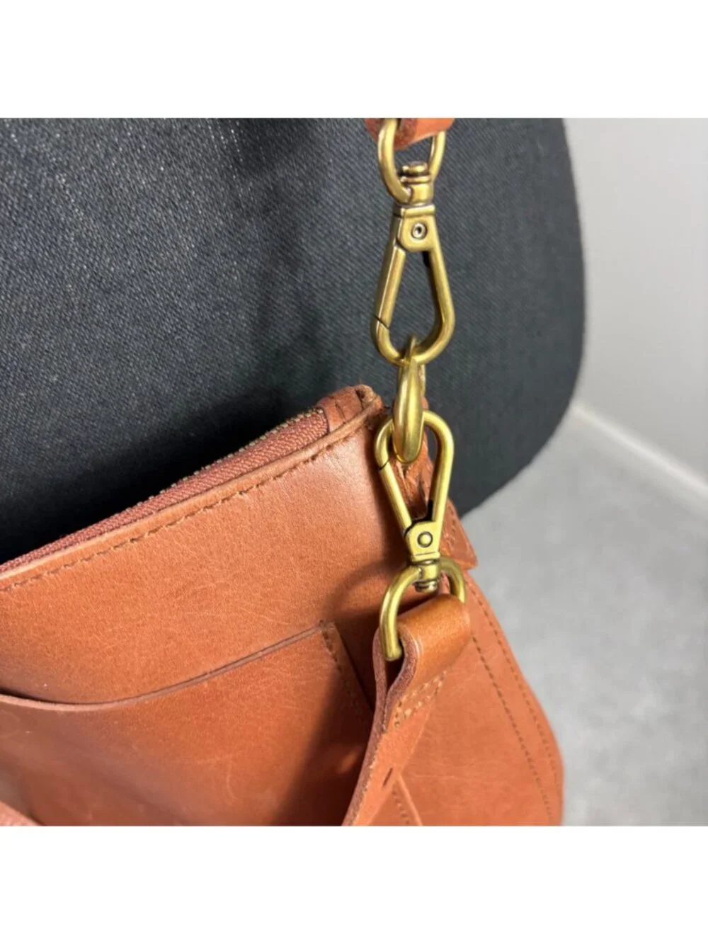 Madewell The Transport Shoulder Crossbody Leather Bag English Saddle Brown